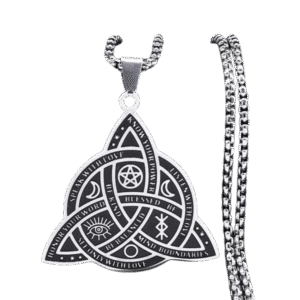 Collana Triquetra "Blessed Be" in Acciaio Inossidabile – Simbolo di Protezione, Magia e Intenzione Positiva