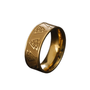 Anello Valknut Dorato – Il Simbolo del Destino e del Coraggio | Talismano Vichingo in Acciaio Inossidabile