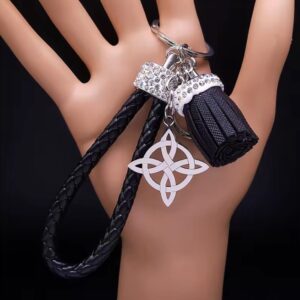 Portachiavi nodo celtico - protezione - argento