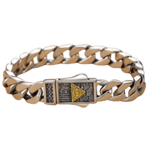 Bracciale Uomo Occhio Onniveggente – Catena in Metallo Vintage | Simbolo di Potere e Protezione